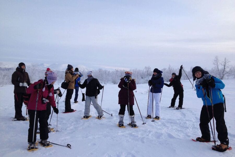 Abisko: Wilderness Snowshoe Hike - Following tracks through Arctic birch forest