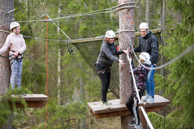 Adventure parc - The obstacles: bridges, webs, and ziplines