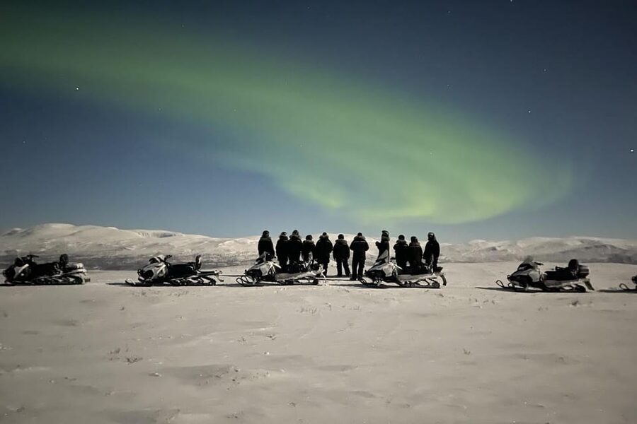 Björkliden/Abisko: Night Sky Snowmobile Tour - From pickup to the Björkliden trail