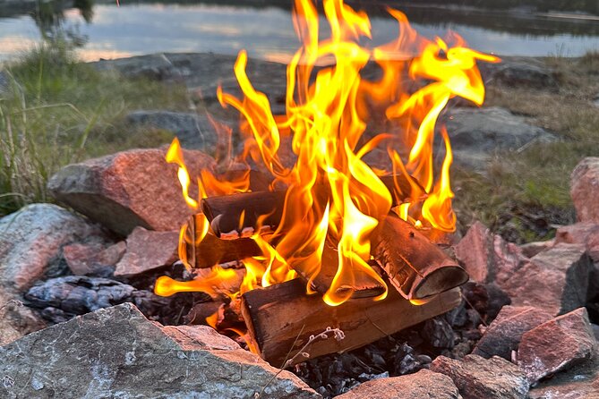 Midnight Sun and Campfire - National Park evening hike Stockholm - The old settlement and traditional Swedish fika