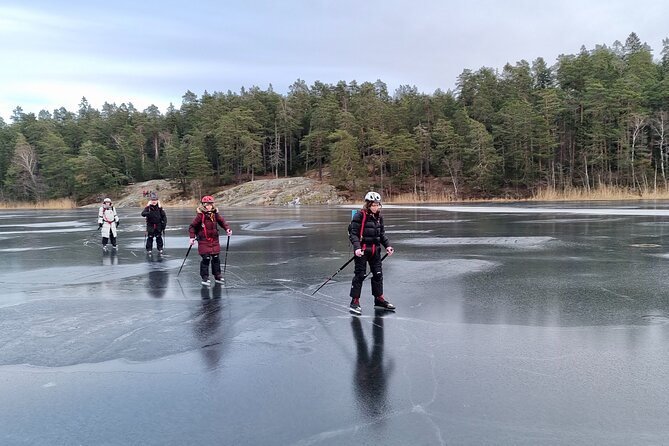 Nordic Ice Skating on a Frozen Lake in Stockholm - Kicksledding and the wider winter setting