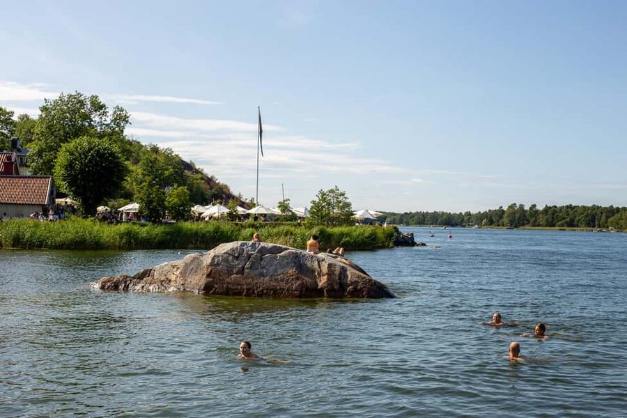 Vaxholm & Stockholm Archipelago: Guided Excursion, Day Trip - Artillery tracks, beach time, and a Baltic swim