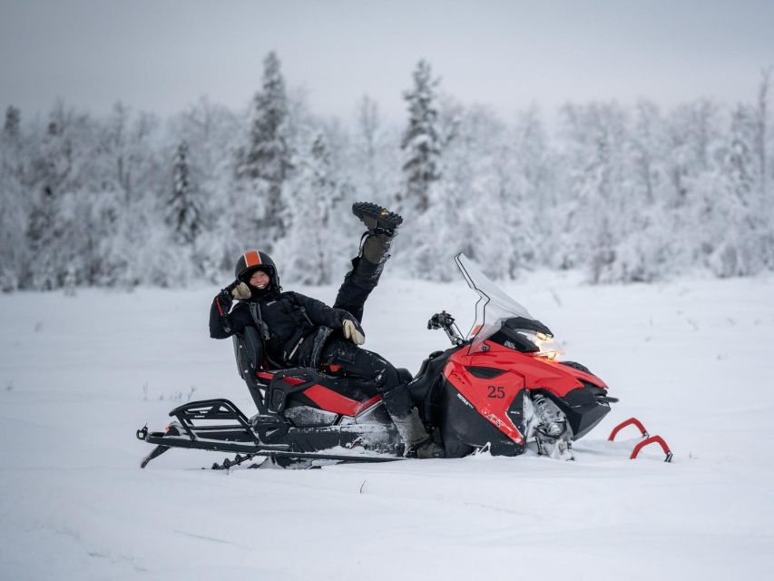 Wilderness Tour with Snowmobile & Ice Fishing - Frozen lakes, forest tracks, and Arctic wildlife