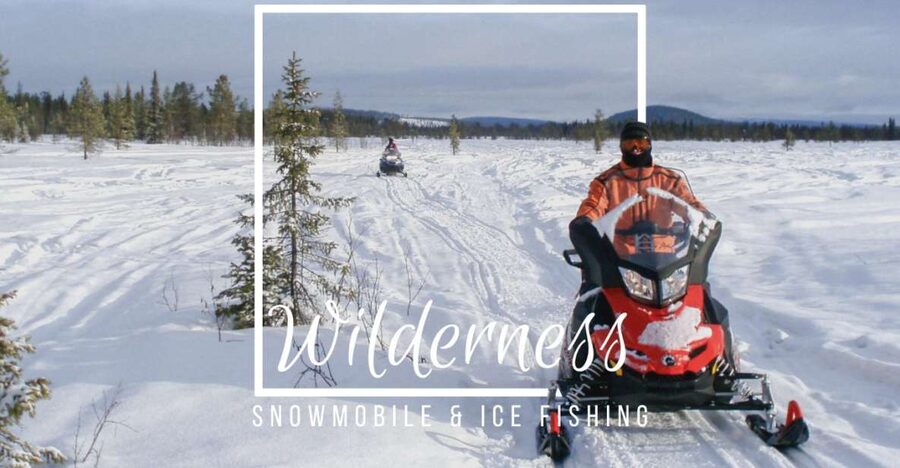 Wilderness Tour with Snowmobile & Ice Fishing - Learning to handle a two-person snowmobile